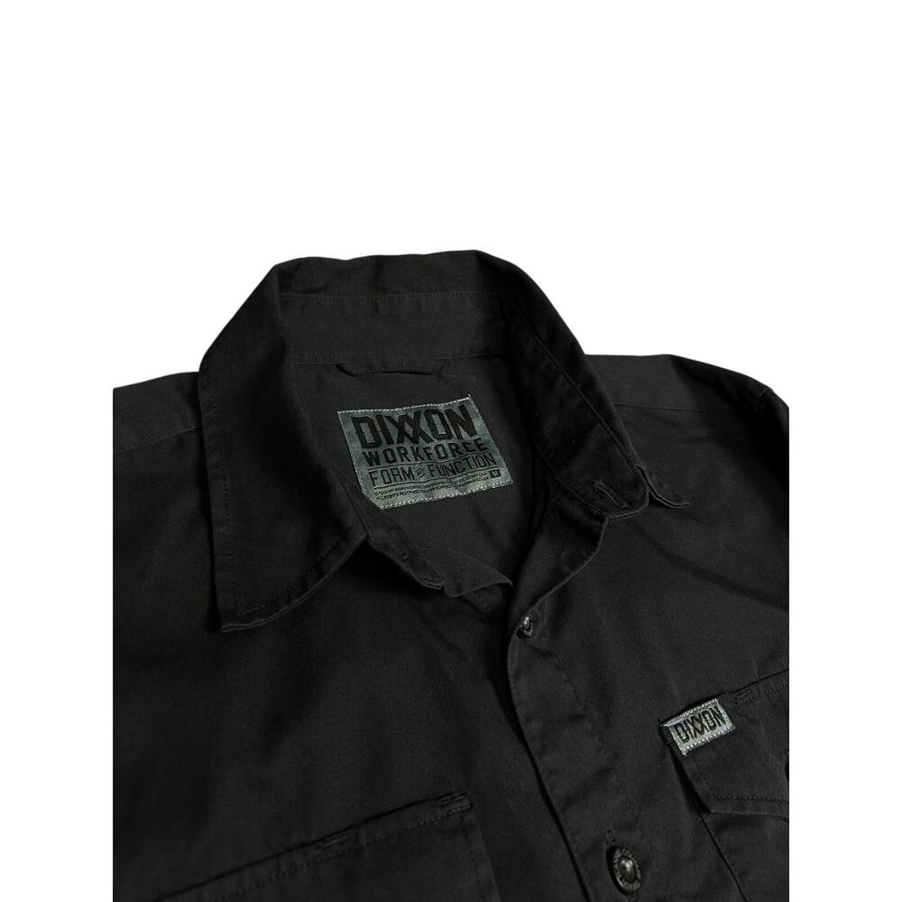 Dixxon Work Force Shirt Mens Medium Black Mechanic Workwear Long Sleeve